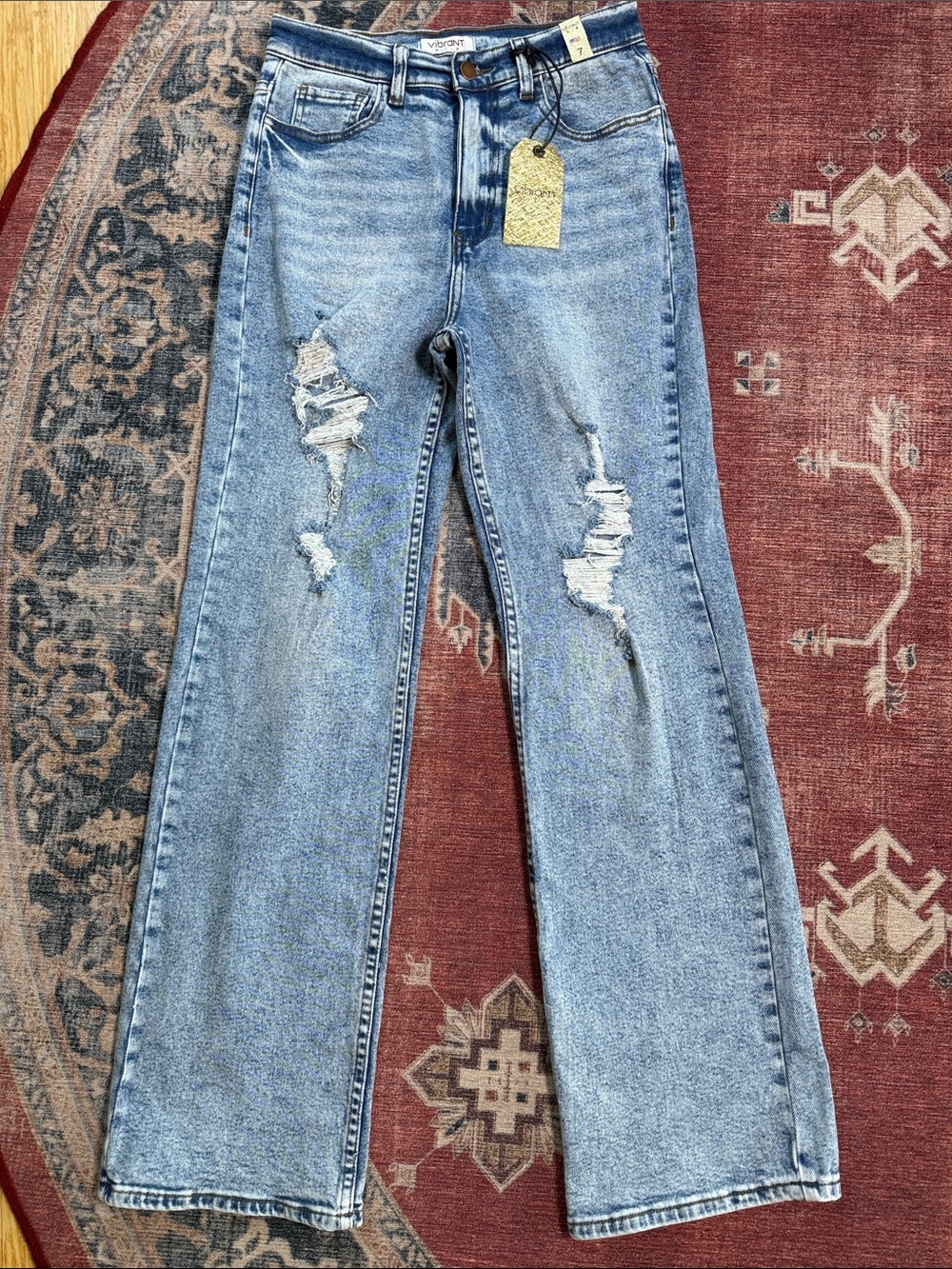 VIBRANT M.i.U. Acid Wash High Waist Jeans NWT Size 7*
